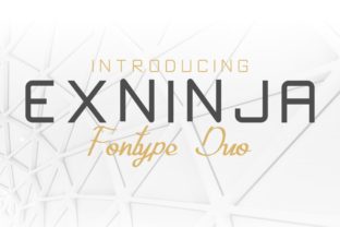 Exninja Typeface: Bold Sans Serif and Script Fonts for Crafters